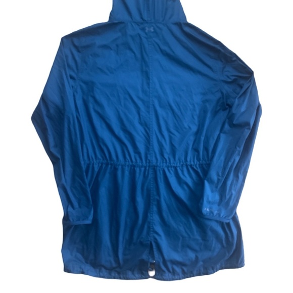 Under Armour Mid Length Rain Jacket Windbreaker - Blue - Medium - Picture 2 of 4